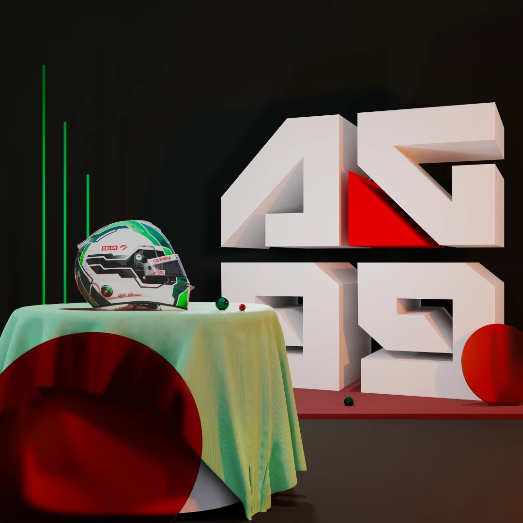 3D Compositions Vol. 1 project cover: Antonio Giovinazzi 2022 helmet composition