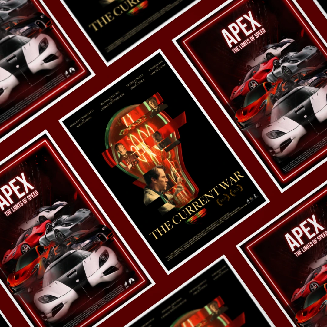 Movie posters project cover: posters mockup