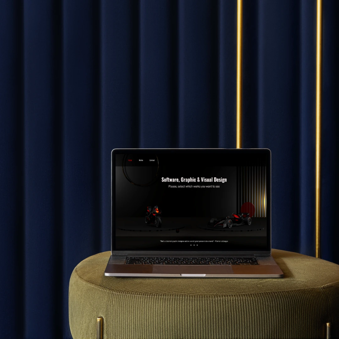 Game portfolio project cover: computer mockup