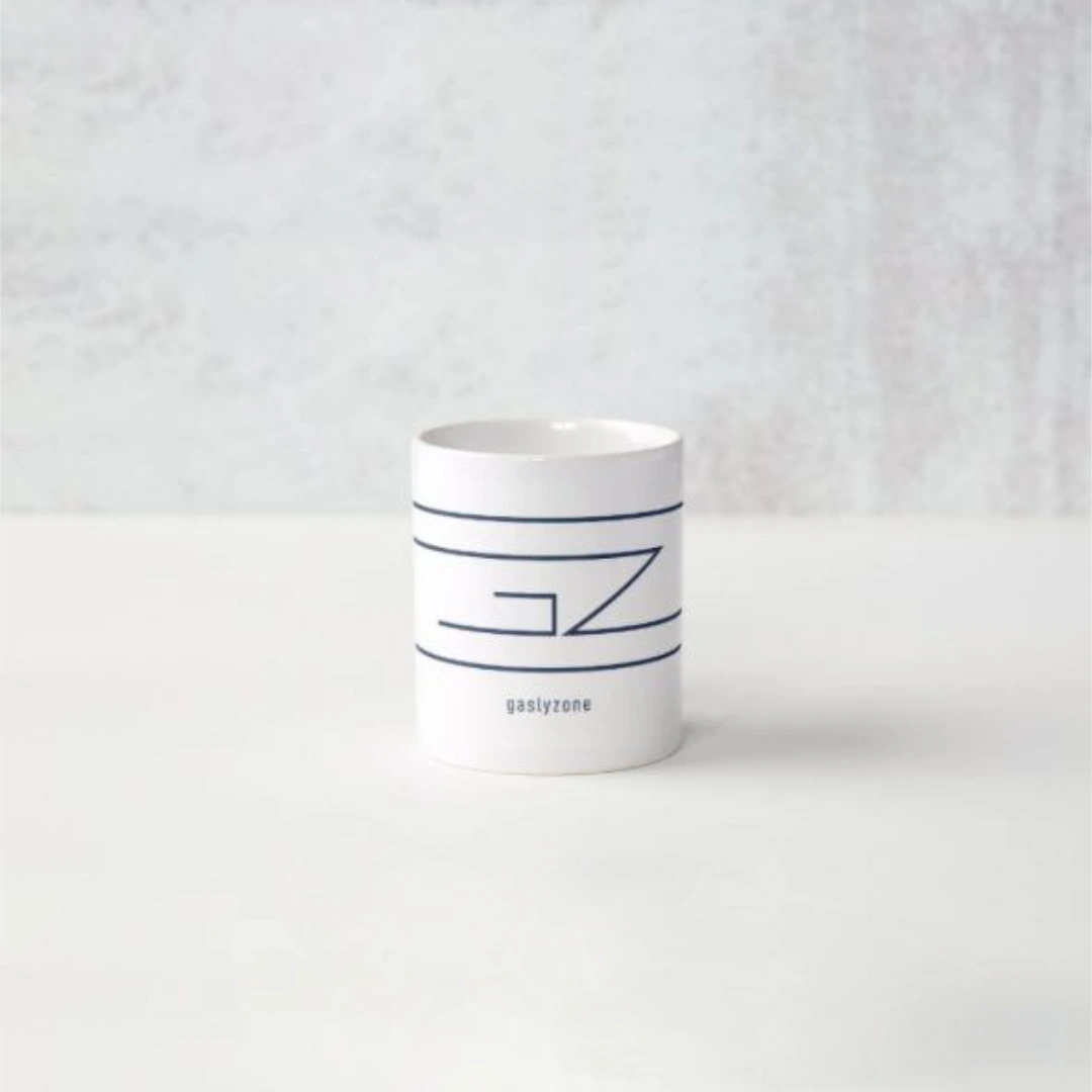 Gaslyzone project cover: logo application on a mug